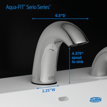 Zurn Single Post Aqua-Fit Hardwired Sensor Faucet W/Cwb F/ Hardwired 0.5Gpm Brsh Nic Z6950-XL-S-CWB-F-BN